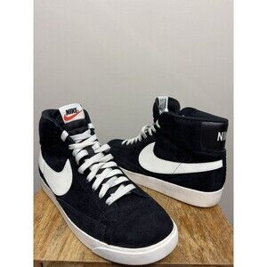Nike Womens Blazer Shoes Mid Vintage Black White Size 10 Suede Lace Sneakers